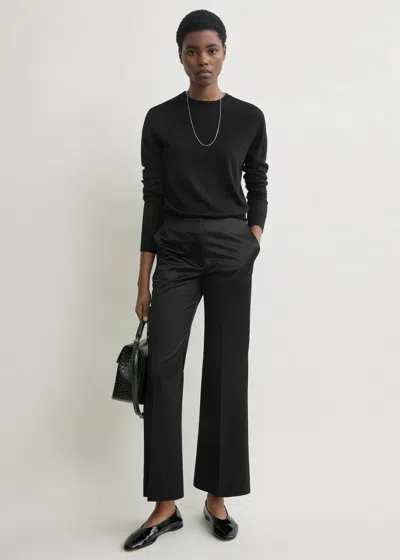 Totême Kick Flare Raw-edge Trousers Black In Multi