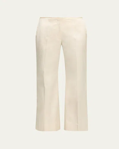 Totême Kick Flare Raw-edge Trousers In Gray