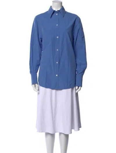 Pre-owned Totême Kimono Long Sleeve Button-up Top In Blue