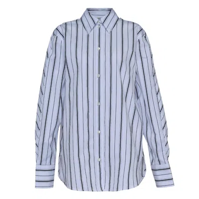 Totême Kimono Sleeve Striped Shirt In Blue