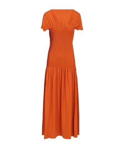 Totême Knife-pleated Maxi Dress In Red