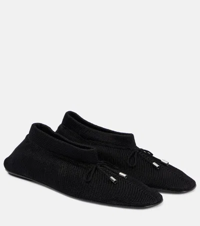 Totême Toteme Knitted Ballet Flats In Black
