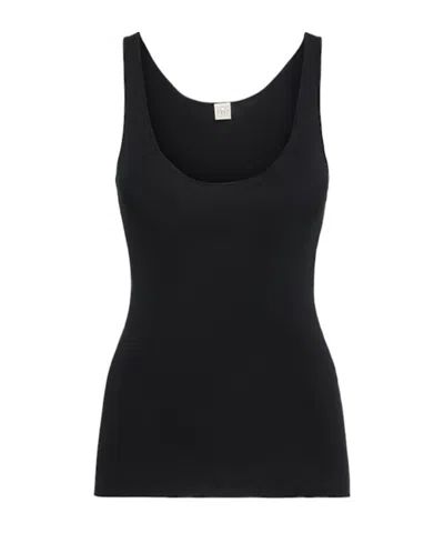 Totême Knit Organic Cotton Tank Top In Black