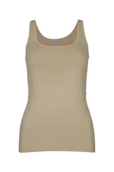 Totême Toteme Knit Tank Top In Beige