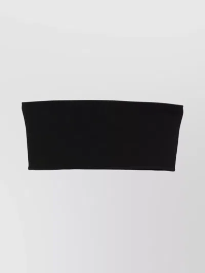 Totême Knitted Bandeau Top With Strapless Design In Black