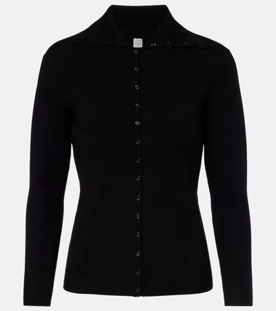 Totême Knitted Cardigan In Black