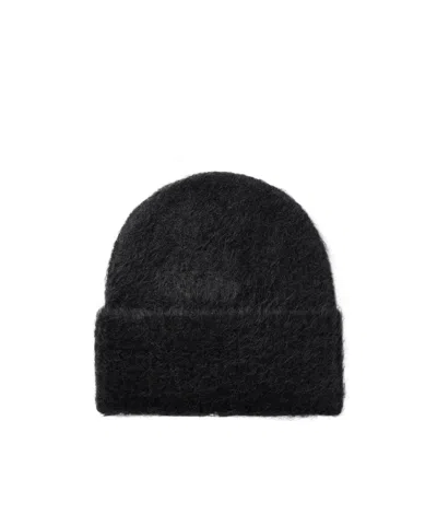 Totême Brushed Alpaca-blend Beanie In Black