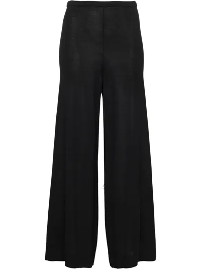 Totême Knitted Silk-cashmere Trousers In Black