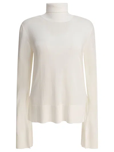 Totême High-neck Ribbed Sweater In White