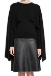 Totême Toteme Layered Cape-effect Silk Jumper In Black