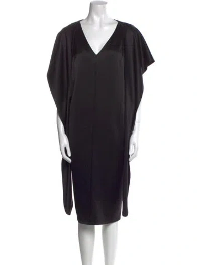 Pre-owned Totême Knot Detail Cape Dress Midi Length Dress In Black