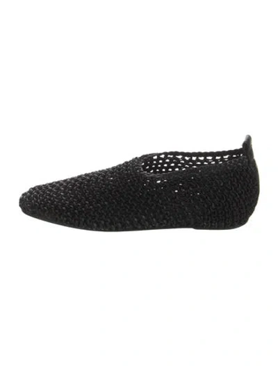 Pre-owned Totême Knotted Leather Flats In Black