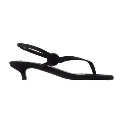 Totême Toteme Knotted Thong Strap Heel Sandal In Animal Print
