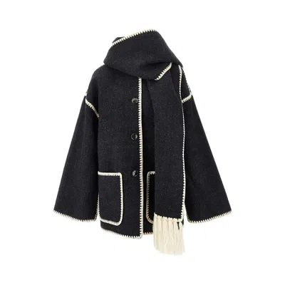 TOTÊME L-BLEND COAT WITH INTEGRATED SCARF