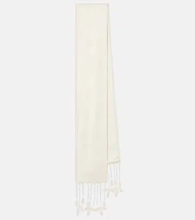Totême Lace-trimmed Scarf In White