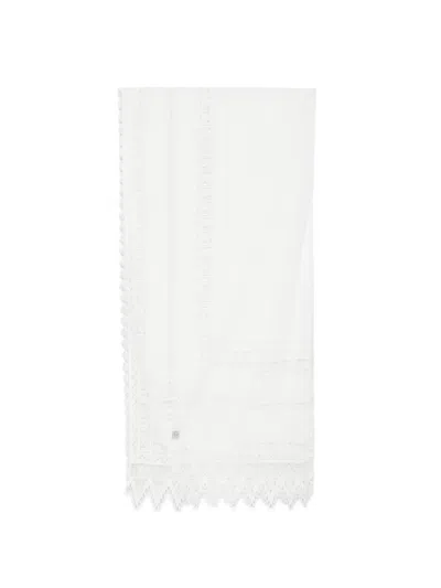 Totême Lace-trim Scarf In White
