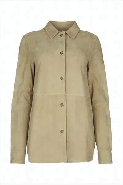 Totême Lambskin Jacket With Classic Collar And Button-down Front In Brown