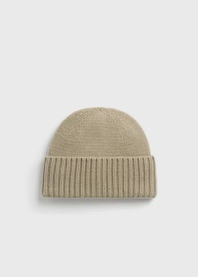 Totême Lambswool Beanie Sage In Neutral