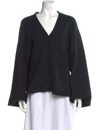 Pre-owned Totême Lambswool V-neck Sweater In Black