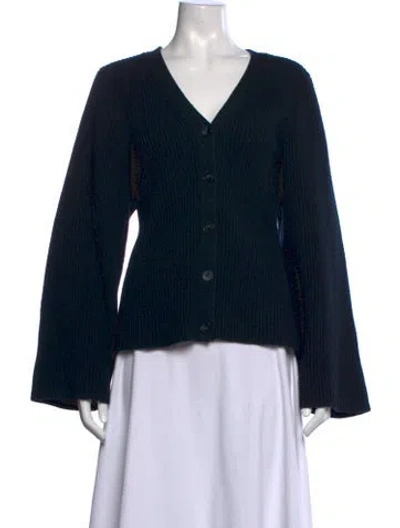 Pre-owned Totême Lambswool V-neck Sweater In Blue
