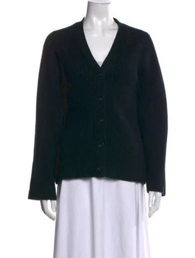 Pre-owned Totême Lambswool V-neck Sweater In Blue