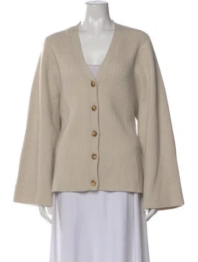 Pre-owned Totême Lambswool V-neck Sweater In Neutral