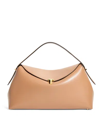 Totême Large Leather T-lock Top-handle Bag