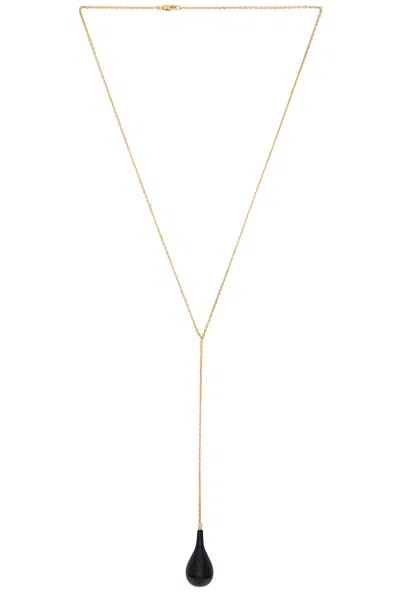 Totême Large Onyx Drop Necklace In Black