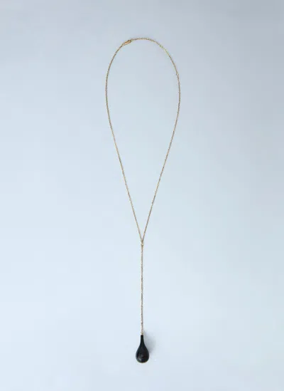 Totême Large Onyx Drop Necklace In Brown