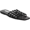 Totême Braided-leather Bandeau Slides Black In Black
