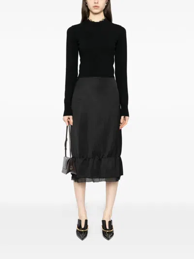Totême Layered Satin Skirt In Black