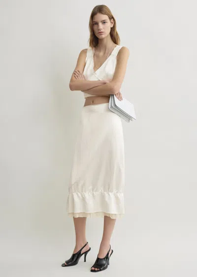 Totême Layered Satin Skirt White