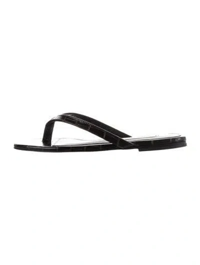 Pre-owned Totême Leather Animal Print Flip Flops W/ Tags In Black