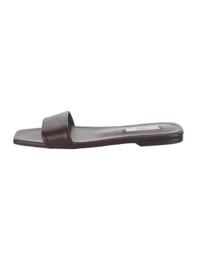 Pre-owned Totême Leather Animal Print Slides In Multicolor