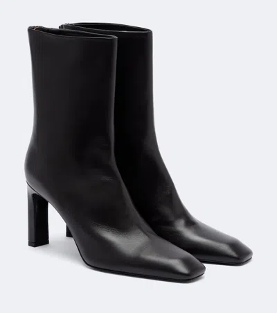 Totême Leather Ankle Boots In Black
