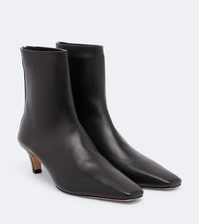 Totême Leather Ankle Boots In Silver