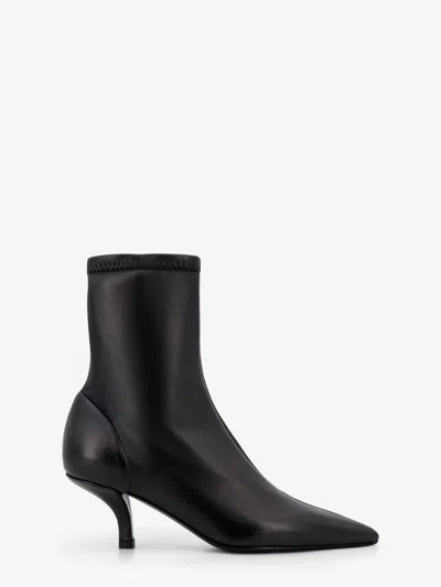 Totême Leather Ankle Boots In Black