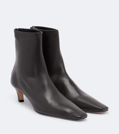 Totême Toteme Main Leather Heel Ankle Boots In Brown
