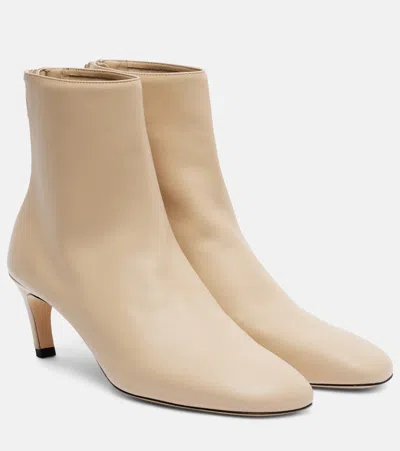 Totême Leather Ankle Boots In Neutral