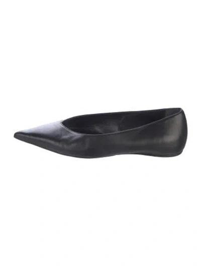 Pre-owned Totême Leather Ballet Flats In Black