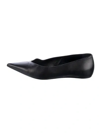 Pre-owned Totême Leather Ballet Flats In Black