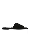 Totême Black Velour-leather Bandeau Sandals