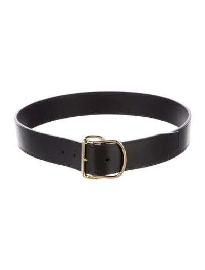 Pre-owned Totême Leather Belt In Black