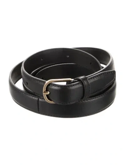 Pre-owned Totême Leather Belt In Black