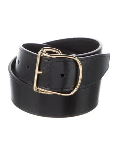 Pre-owned Totême Leather Belt In Black