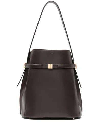 TOTÊME TOTEME LEATHER BELTED BUCKET BAG