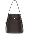 Totême Leather Belted Bucket Bag In Brown