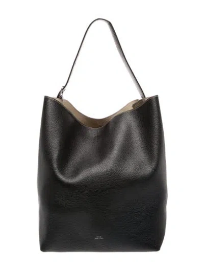 Pre-owned Totême Leather Belted Tote In Black