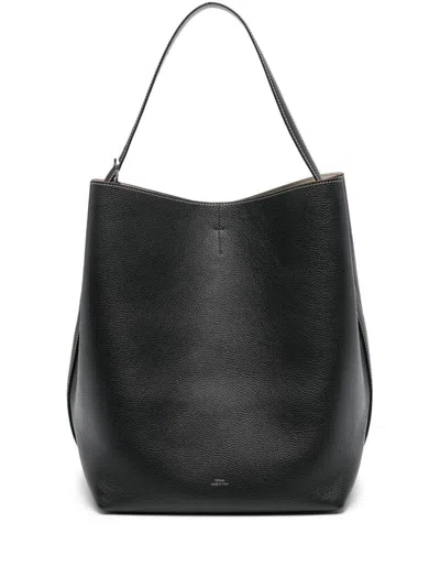 Totême Toteme Leather Beltet Tote Bag In Black