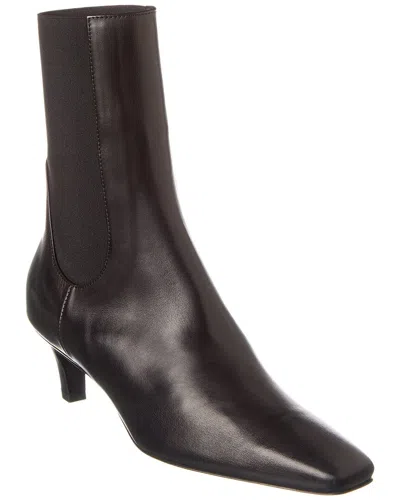 Totême Toteme Leather Bootie In Black